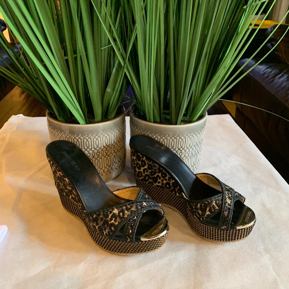 Jimmy Choo Leopard Print Wedges - image 2